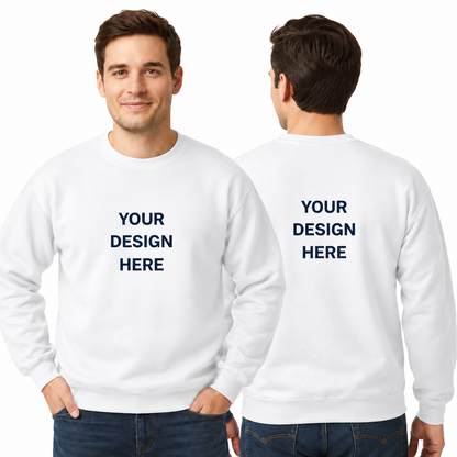 Custom Printed Crew Neck Sweatshirt (Adults and Kids) with print on Front and Back