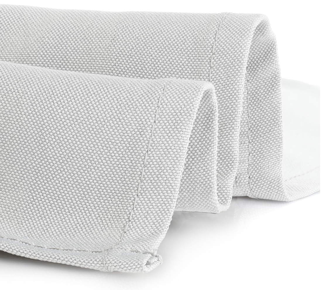 Textured white fabric on a white background